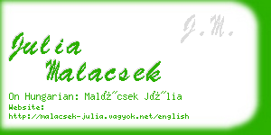 julia malacsek business card